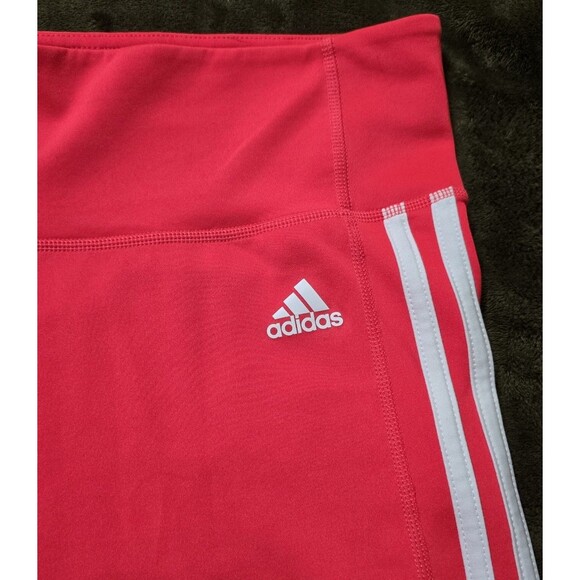 Women's Adidas Pants Capris Cropped Stripes Red White Athletic Poly Large - Picture 4 of 6